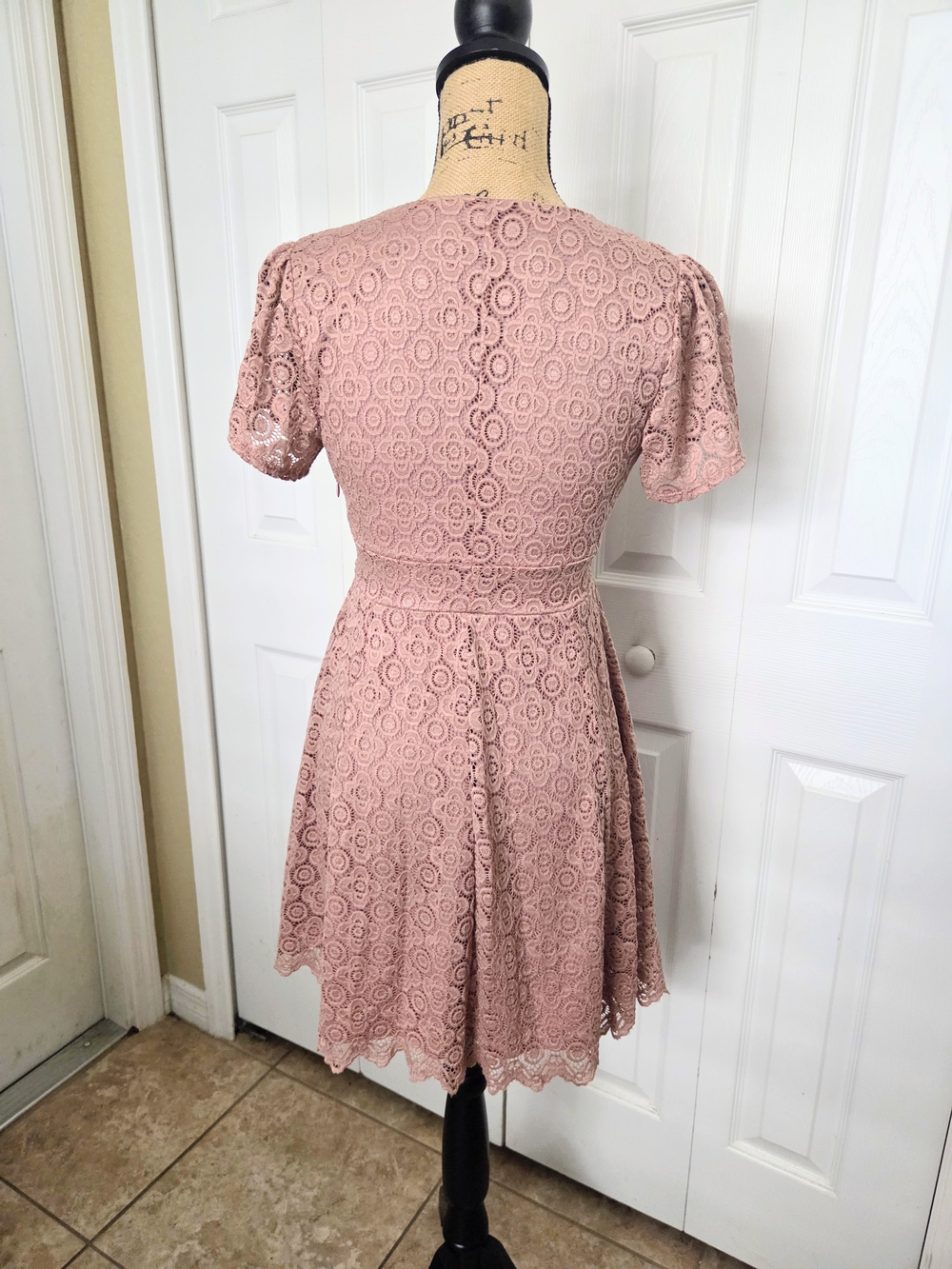 Altar'd State Women’s Pink Lace Fit-and-Flare Dress - Picture 6 of 12